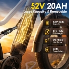 HIKNIGHT H6 PRO Electric Bike  4000W Peak Dual Motors  52V 20Ah Removable Battery  145km Range  64km/h Max Speed  200N·m Torqu