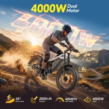 HIKNIGHT H6 PRO Electric Bike  4000W Peak Dual Motors  52V 20Ah Removable Battery  145km Range  64km/h Max Speed  200N·m Torqu