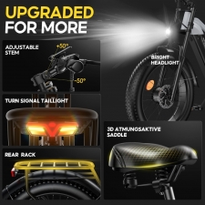 HIKNIGHT H6 PRO Electric Bike  4000W Peak Dual Motors  52V 20Ah Removable Battery  145km Range  64km/h Max Speed  200N·m Torqu