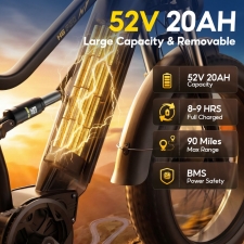HIKNIGHT H6 PRO Electric Bike  4000W Peak Dual Motors  52V 20Ah Removable Battery  145km Range  64km/h Max Speed  200N·m Torqu