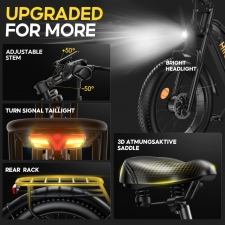 HIKNIGHT H6 PRO Electric Bike  4000W Peak Dual Motors  52V 20Ah Removable Battery  145km Range  64km/h Max Speed  200N·m Torqu