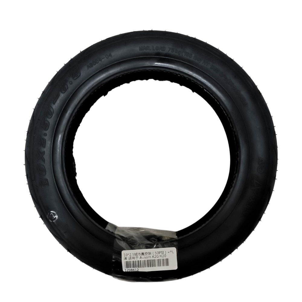 10"x2.5" Tubeless City Tire 50PSI + Valve | Ausom K20/K20 Pro/K30 Gosoul 2/2 Pro Fynzo S11/T11