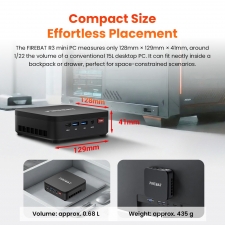 FIREBAT R3 Mini PC  AMD Ryzen 5 7430U 6 Cores 12 Threads Up to 4,3GHz  16GB LPDDR4 RAM 512GB SSD  AMD Radeon Graphics