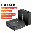FIREBAT R3 Mini PC  AMD Ryzen 5 7430U 6 Cores 12 Threads Up to 4,3GHz  16GB LPDDR4 RAM 512GB SSD  AMD Radeon Graphics