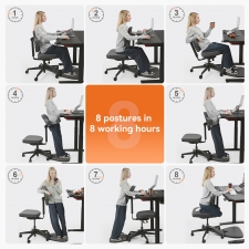 NEWTRAL MT-M Standing-Mate Ergonomic Standing Desk Chair  5-in-1 Adaptive Seating  167° Flip Backrest  Adjustable Seat Height