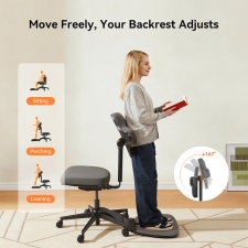 NEWTRAL MT-M Standing-Mate Ergonomic Standing Desk Chair  5-in-1 Adaptive Seating  167° Flip Backrest  Adjustable Seat Height