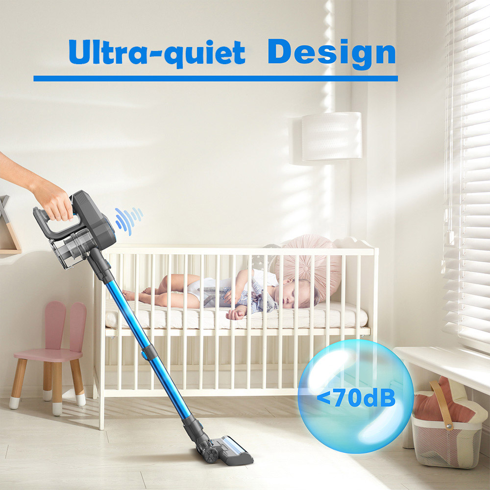 YISORA N300 Cordless Vacuum Cleaner, 20kPa Powerful Suction, 0.8L Dust Cup, 2200mAh Battery, Up to 40min Runtime, 2 Cleaning Mo