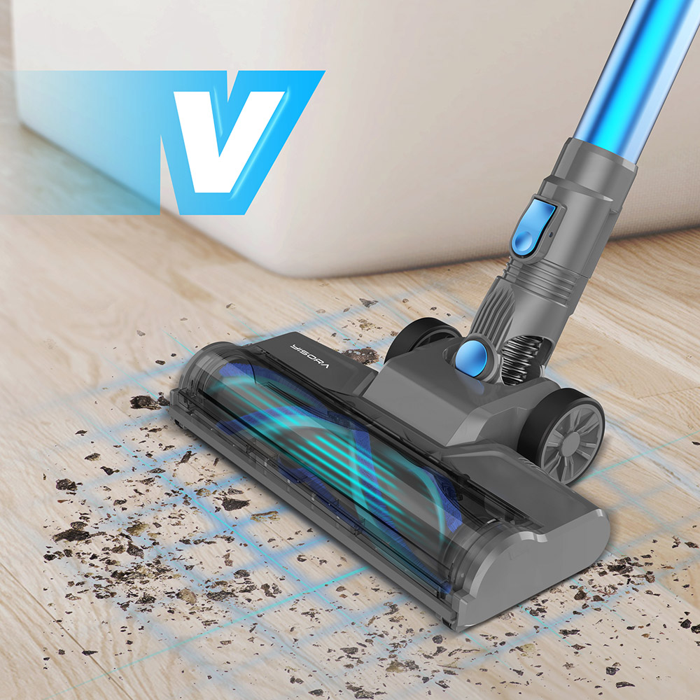 YISORA N300 Cordless Vacuum Cleaner, 20kPa Powerful Suction, 0.8L Dust Cup, 2200mAh Battery, Up to 40min Runtime, 2 Cleaning Mo