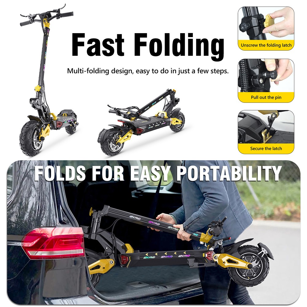 iENYRID ES60 Electric Scooter 2*1200W Motor 48V 23Ah Battery 11-inch Tire 60km/h Max Speed 70km Range Hydraulic Brake