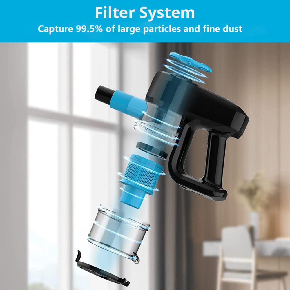 YISORA N3 Cordless Vacuum Cleaner, 17kPa Powerful Suction, 0.7L Dust Cup, 40min Runtime, 2200mAh Capacity, 70dB Noise Level, Li