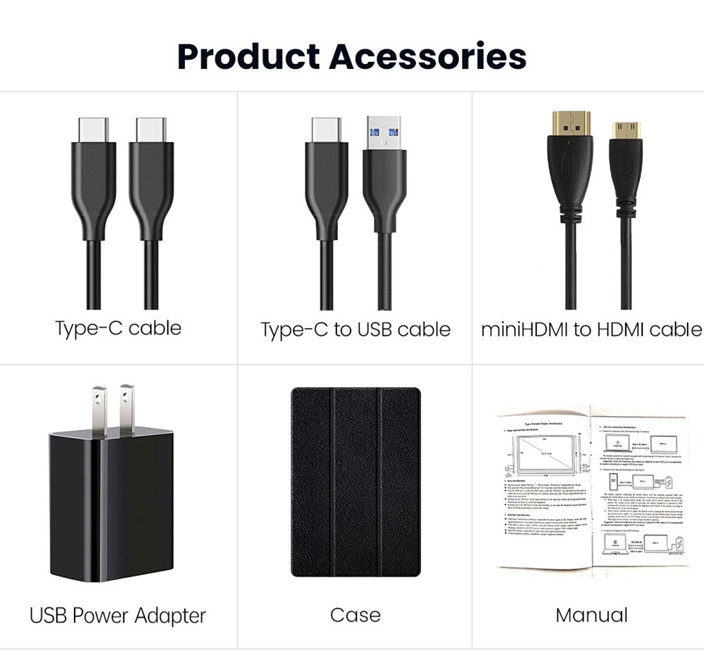 AOSIMAN 156FCC Portable Monitor 15 6 inch 1080P IPS Screen Double Blind OTG Connectable with Wireless Keyboard and Mouse