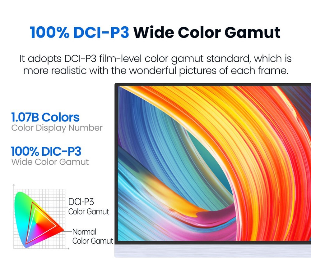 AOSIMAN 156FCC Portable Monitor 15 6 inch 1080P IPS Screen Double Blind OTG Connectable with Wireless Keyboard and Mouse