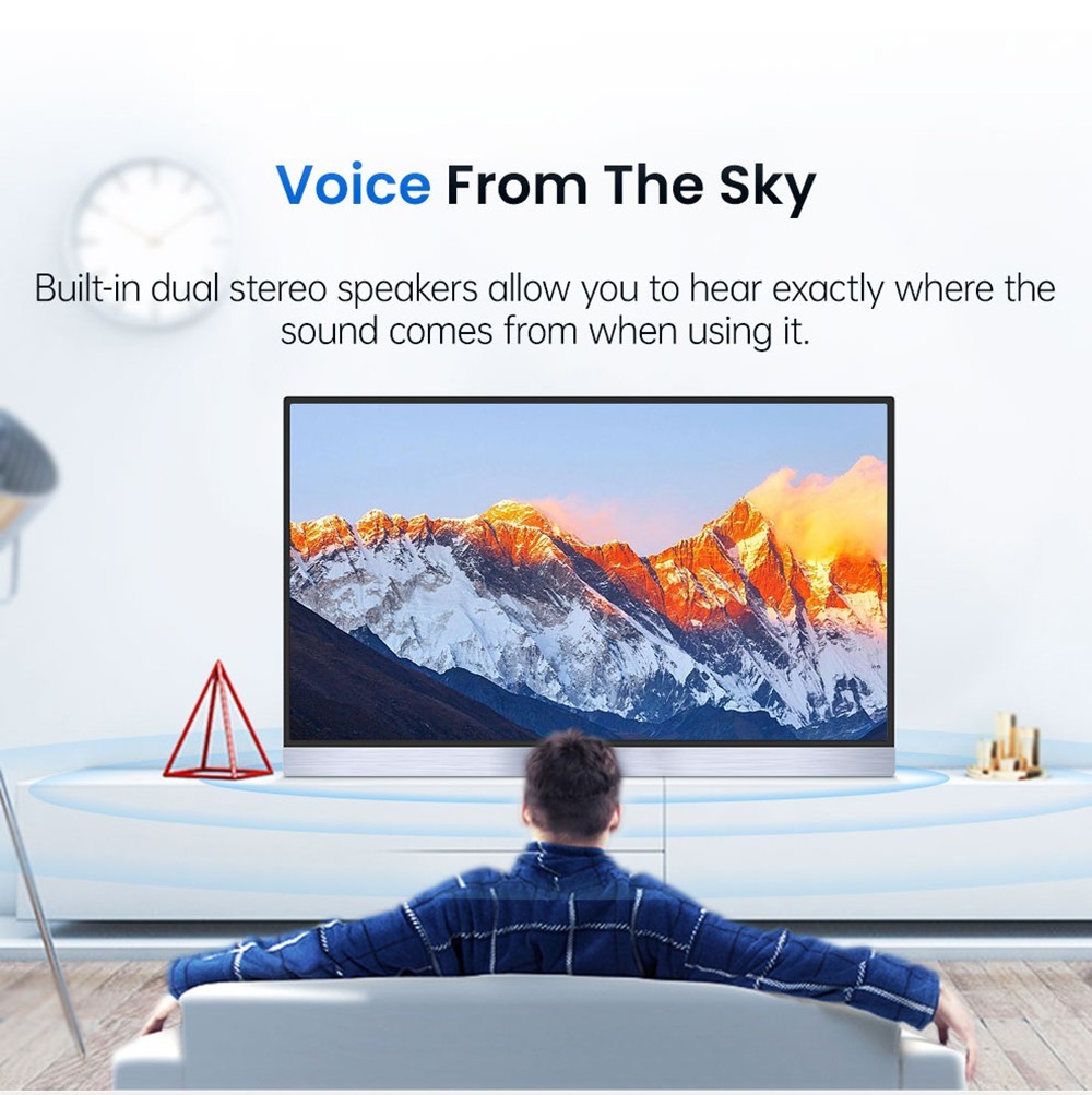 AOSIMAN 156FCC Portable Monitor 15 6 inch 1080P IPS Screen Double Blind OTG Connectable with Wireless Keyboard and Mouse