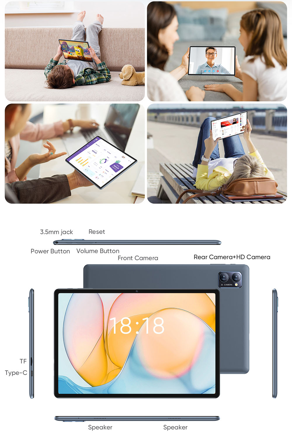 N-one NPad Y Tablet  10 1-inch 1280*800 IPS Touchscreen  Rockchip 3562 4 Cores 2 0GHz  Android 13  4GB 4GB Expansion RAM 128GB