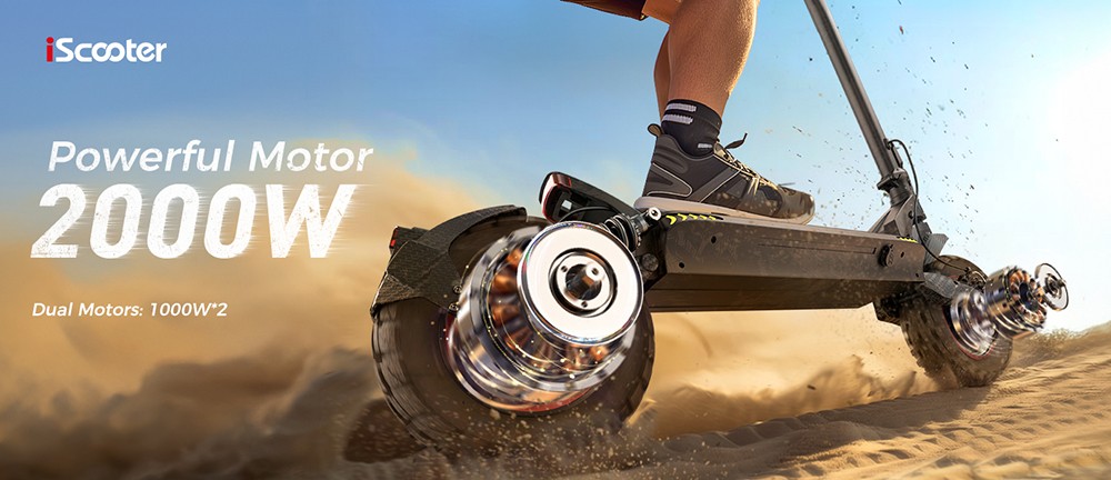 iScooter iX7 Pro Electric Scooter 2*1000W Motor 48V 17 5Ah Battery 10 inch Off Road Tires 60km/h Max Speed 80km Range Fro