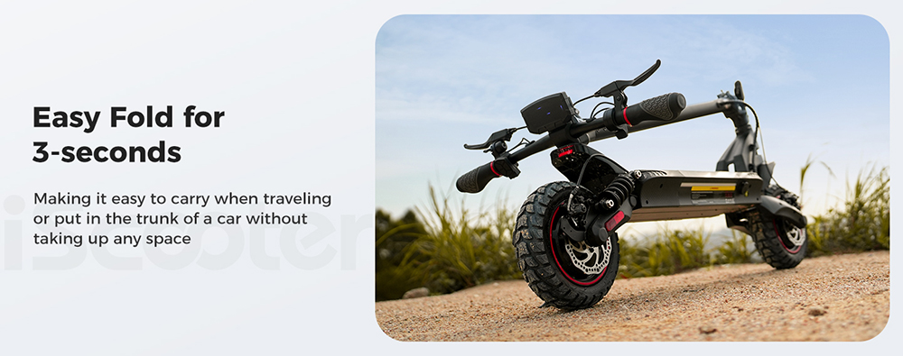 iScooter iX7 Pro Electric Scooter 2*1000W Motor 48V 17 5Ah Battery 10 inch Off Road Tires 60km/h Max Speed 80km Range Fro
