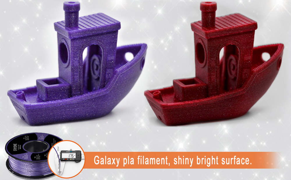 ERYONE Galaxy Sparkly Glitter PLA Filament for 3D Printer 1 75mm Tolerance 0 03mm 1KG 2 2LBS /Spool - Black