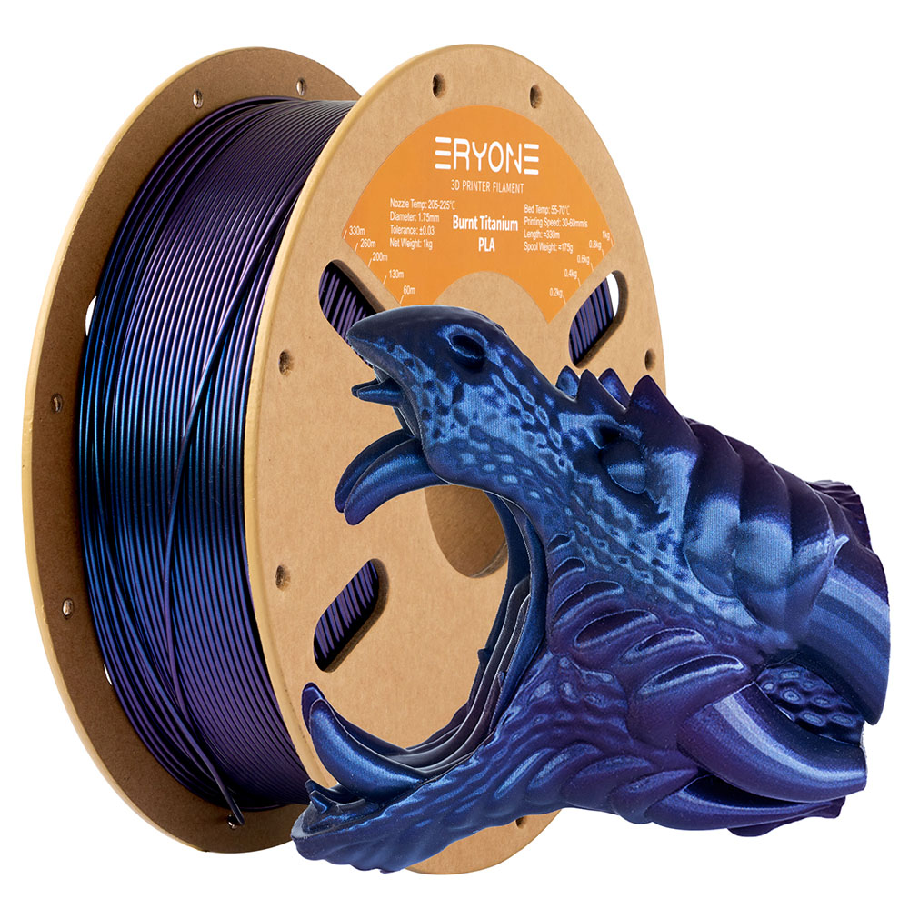 ERYONE Burnt Titanium PLA 3D Printer Filament 1kg - Blue-purple