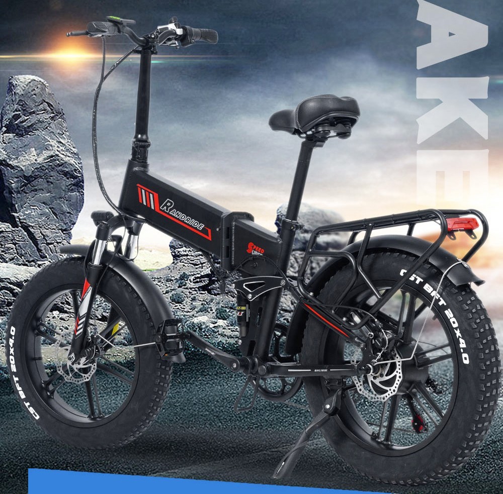 RANDRIDE YX20 Electric Bike 1000W Motor 45km/h Max Speed 48V17Ah Battery 80-90km Max Range 20*4 0'' One-Wheel 150kg Load