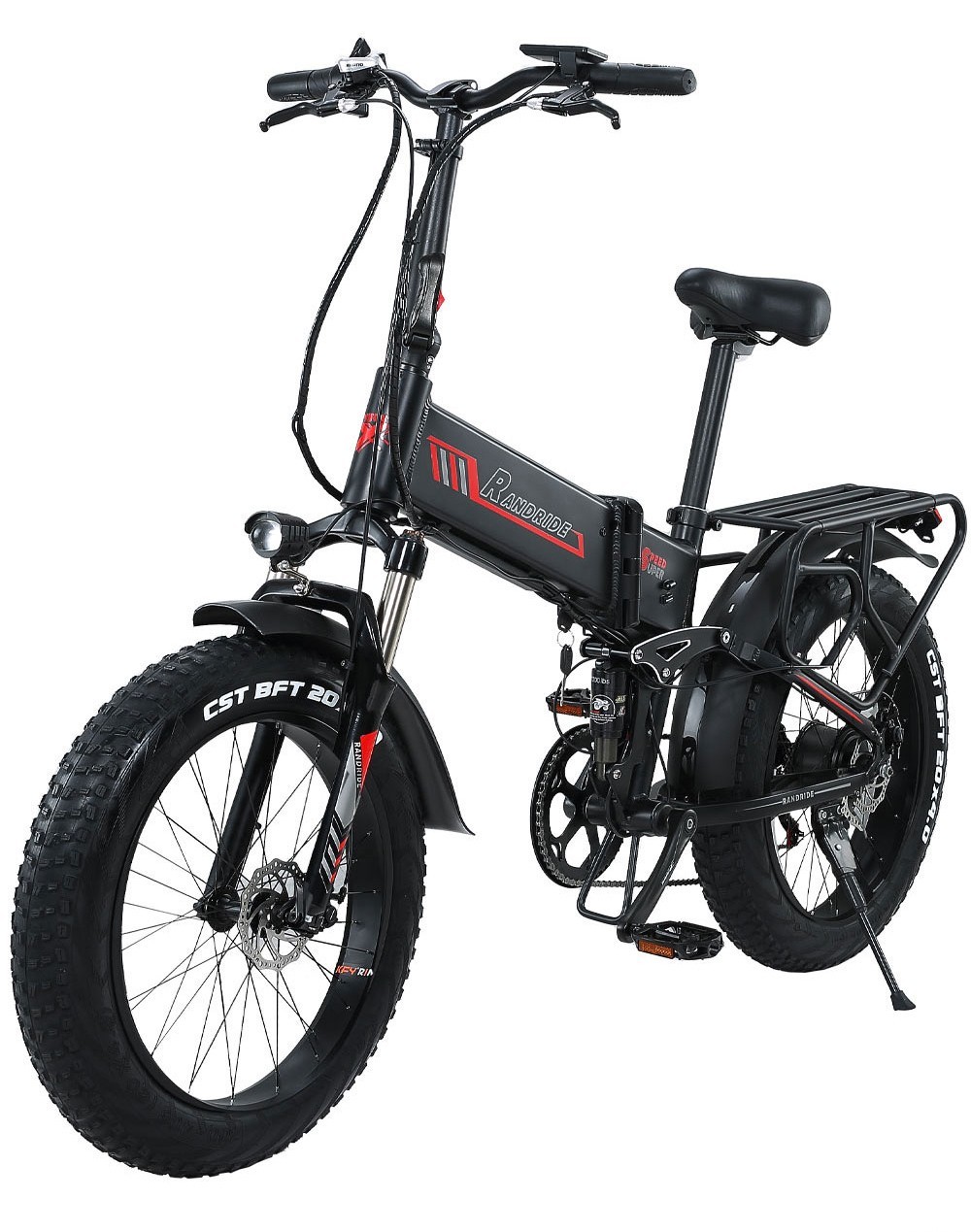 RANDRIDE YX20 Electric Bike 1000W Motor 45km/h Max Speed 48V17Ah Battery 80-90km Max Range 20*4 0'' One-Wheel 150kg Load