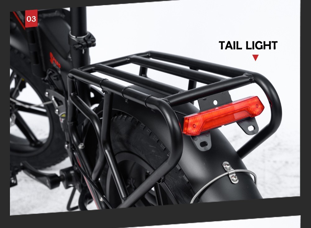 RANDRIDE YX20 Electric Bike 1000W Motor 45km/h Max Speed 48V17Ah Battery 80-90km Max Range 20*4 0'' One-Wheel 150kg Load