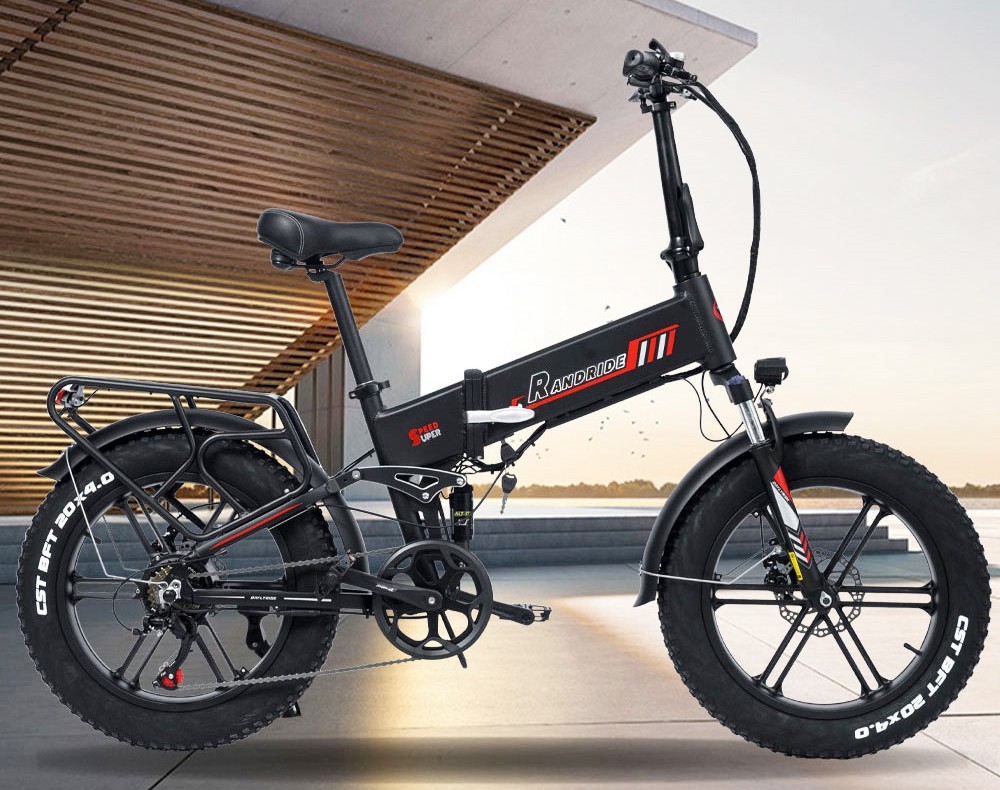 RANDRIDE YX20 Electric Bike 1000W Motor 45km/h Max Speed 48V17Ah Battery 80-90km Max Range 20*4 0'' One-Wheel 150kg Load