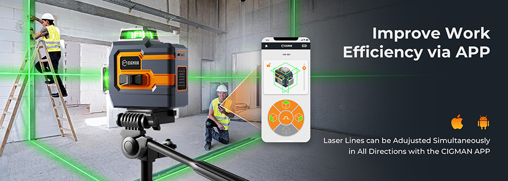 CIGMAN CM-S01 12 Lines Laser Level  With APP Control  3x360°  Self-leveling