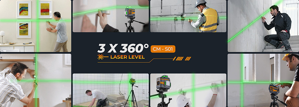 CIGMAN CM-S01 12 Lines Laser Level  With APP Control  3x360°  Self-leveling