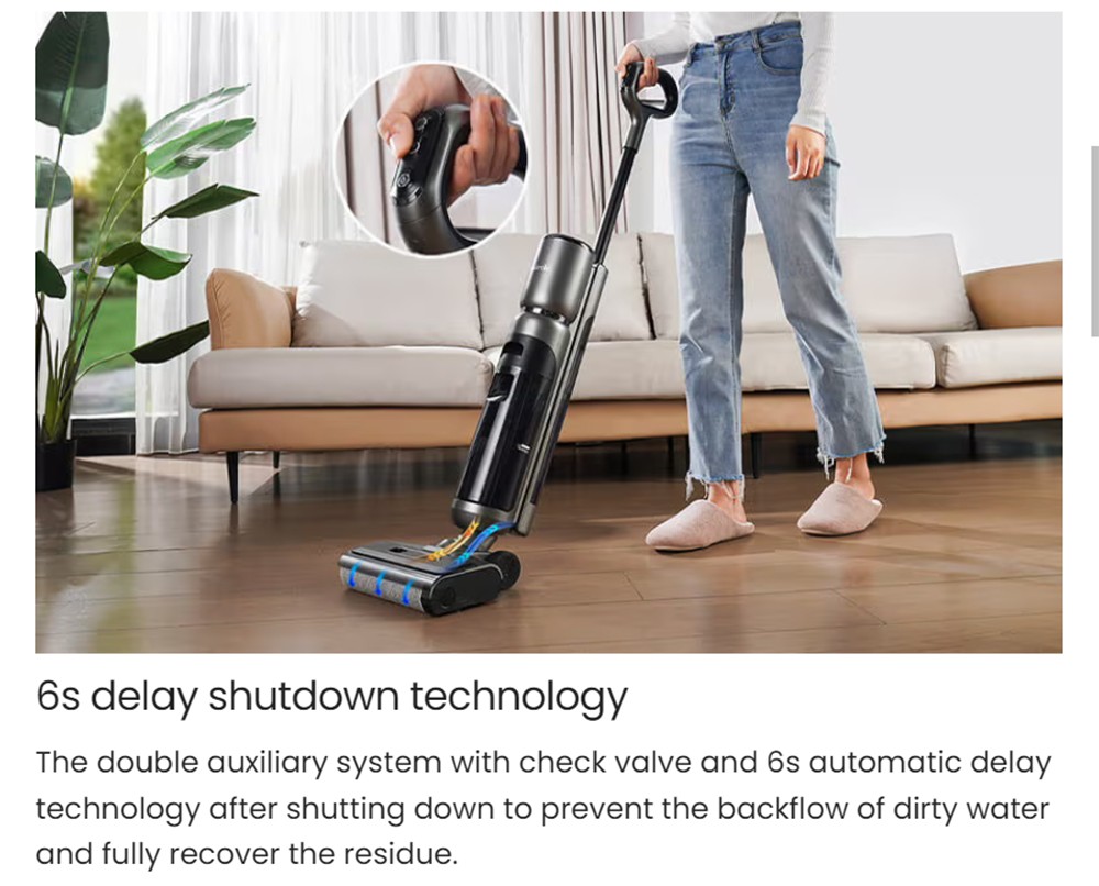 Maircle F1 Cordless Wet Dry Vacuum Cleaner 16kPa Suction 35min Runtime LED Display Self-propelled and Self-Cleaning Voice