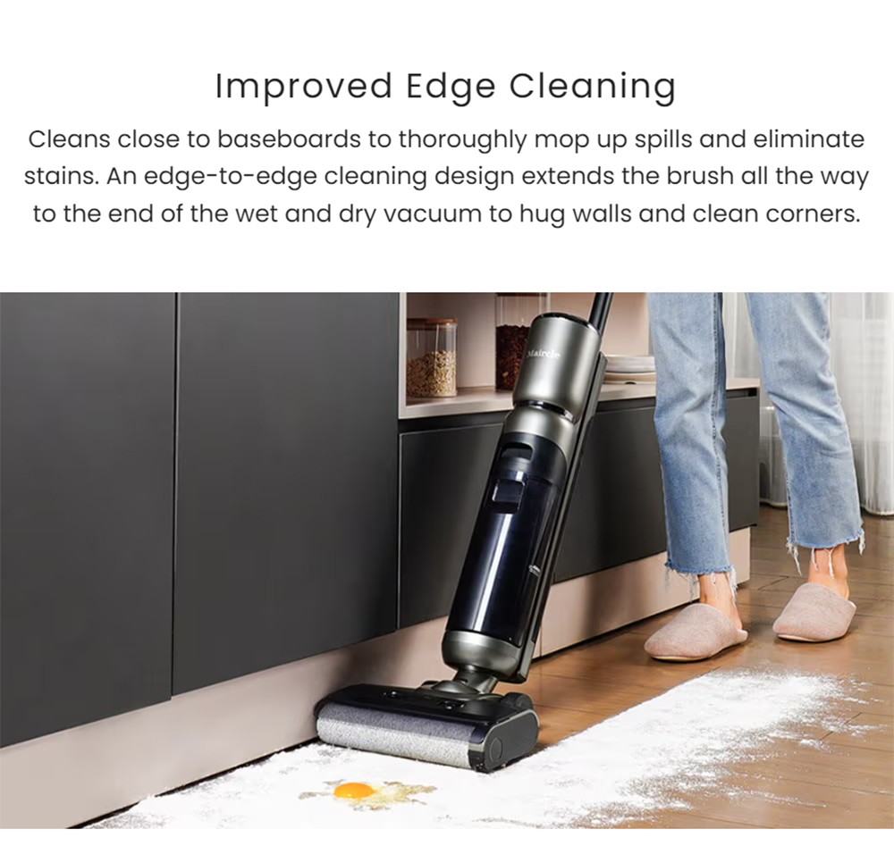 Maircle F1 Cordless Wet Dry Vacuum Cleaner 16kPa Suction 35min Runtime LED Display Self-propelled and Self-Cleaning Voice