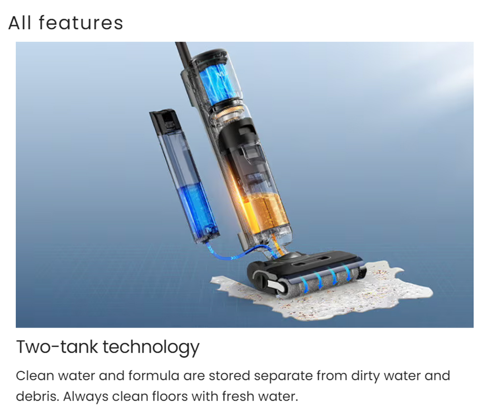 Maircle F1 Cordless Wet Dry Vacuum Cleaner 16kPa Suction 35min Runtime LED Display Self-propelled and Self-Cleaning Voice