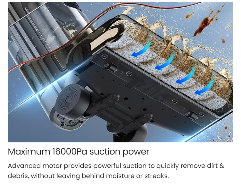 Maircle F1 Cordless Wet Dry Vacuum Cleaner 16kPa Suction 35min Runtime LED Display Self-propelled and Self-Cleaning Voice