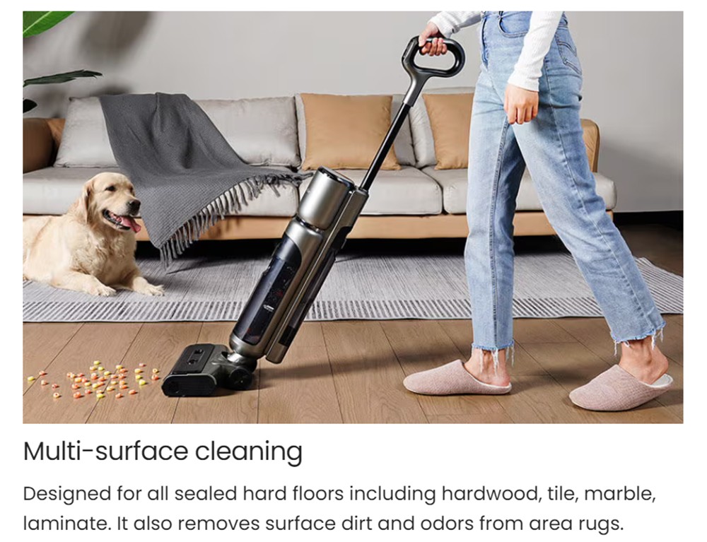 Maircle F1 Cordless Wet Dry Vacuum Cleaner 16kPa Suction 35min Runtime LED Display Self-propelled and Self-Cleaning Voice