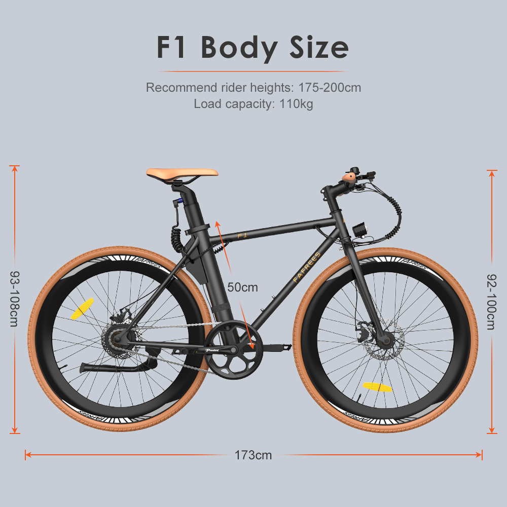 Fafrees F1 Electric Bike 250W Motor 36V 10AH Battery CST 700C*38C Tires 25km/h Max Speed 90km Max Range Dual Mechanical D