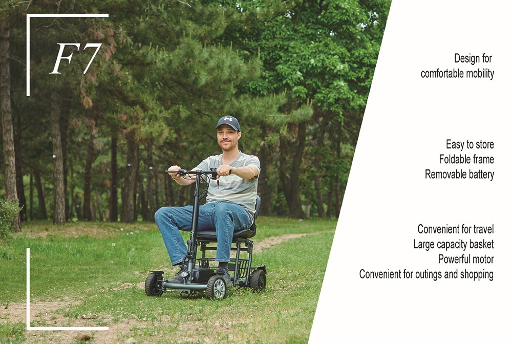 Freejoyer F7 Four-wheel Electric Scooter with Seat 300W Motor 36V 8AH Battery 15km/h Max Speed 25km Max Range