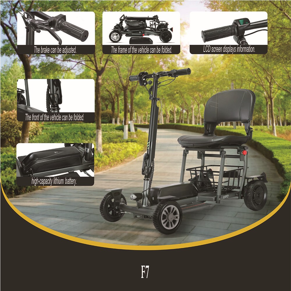 Freejoyer F7 Four-wheel Electric Scooter with Seat 300W Motor 36V 8AH Battery 15km/h Max Speed 25km Max Range