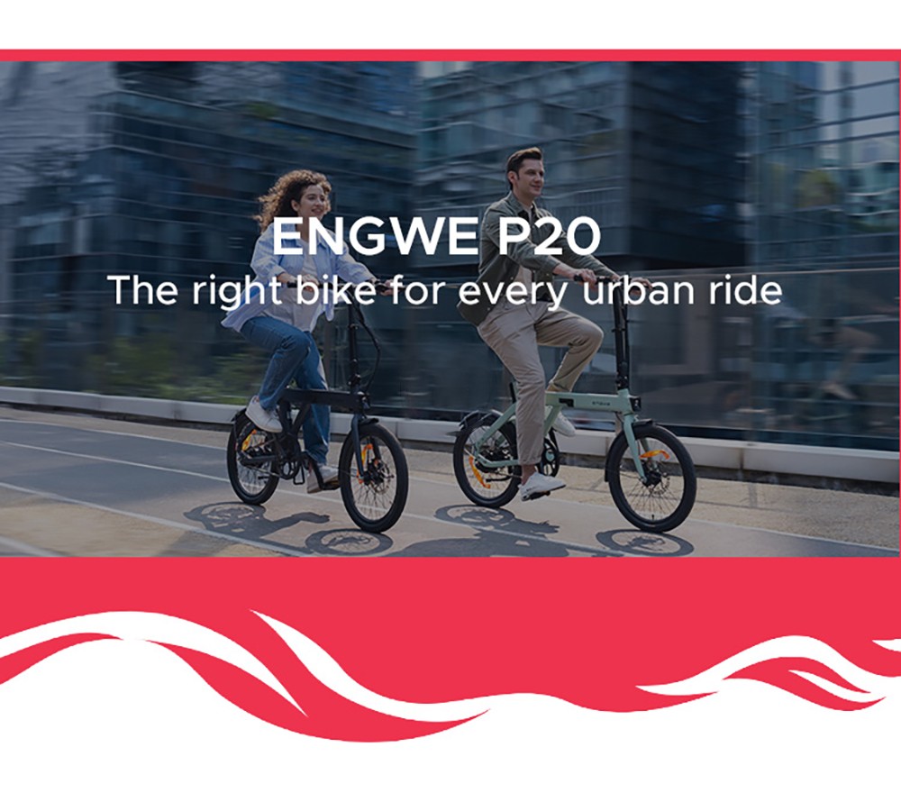 ENGWE P20 Ace Limited Edition Folding Electric Bike 250W Silent Motor Torque Sensor Carbon Belt 36V 9 6Ah Battery 100km Ran