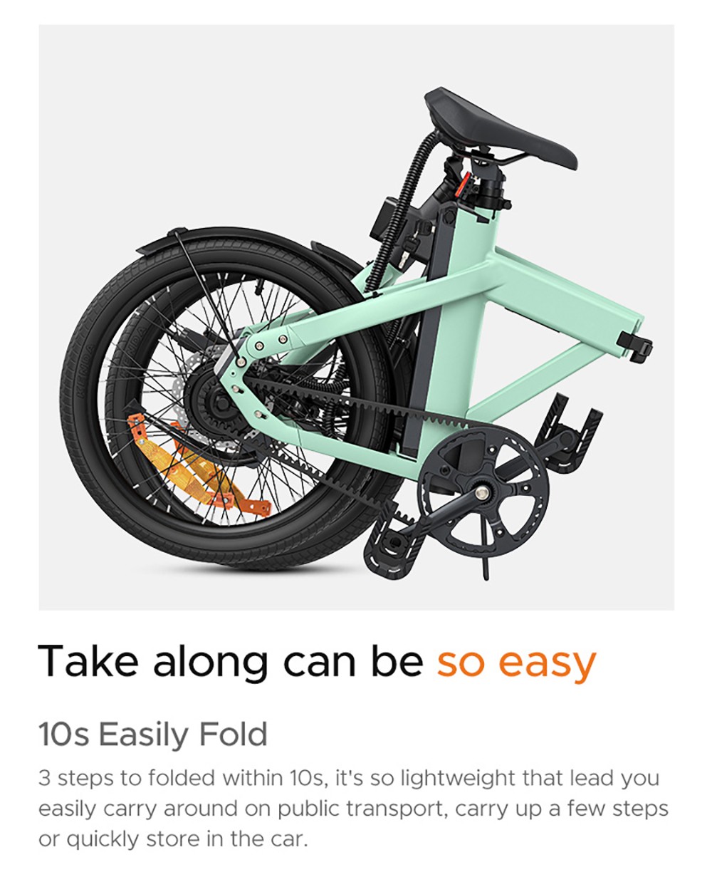 ENGWE P20 Ace Limited Edition Folding Electric Bike 250W Silent Motor Torque Sensor Carbon Belt 36V 9 6Ah Battery 100km Ran