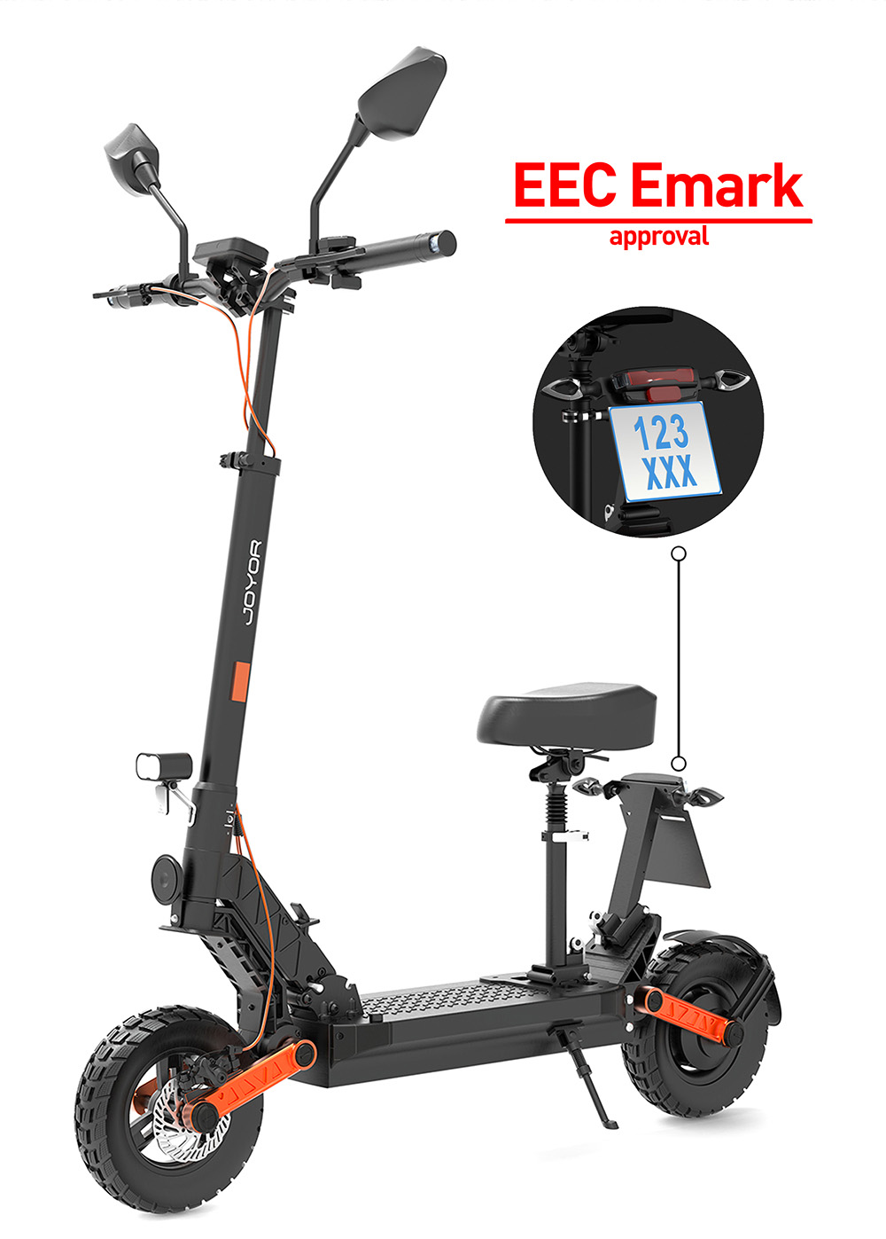 JOYOR S8E Electric Scooter  800W Motor  48V 26AH Battery  10 Inch Tires  45km/h Max Speed  80km Range  Front