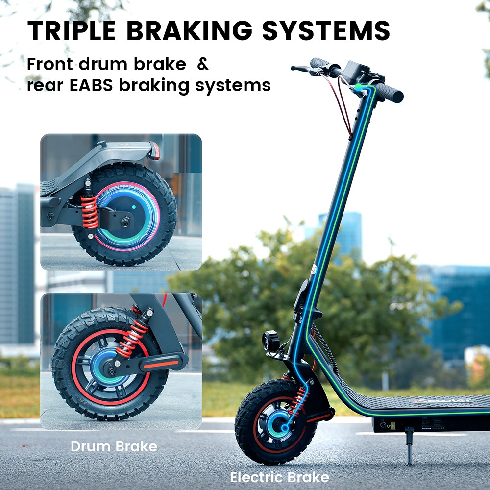 iScooter i10 Pro Electric Scooter 800W Motor 48V 15Ah Battery 10-inch Tires 45km/h Max Speed 60km Range Electronic Brake