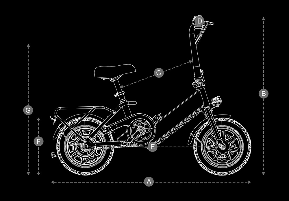 DYU C3 Folding Electric Bike 250W Motor 36V 7 5AH Battery 14 Inch Tires 25km/h Max Speed 37km Range Front