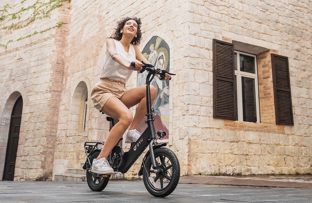 DYU C3 Folding Electric Bike 250W Motor 36V 7 5AH Battery 14 Inch Tires 25km/h Max Speed 37km Range Front