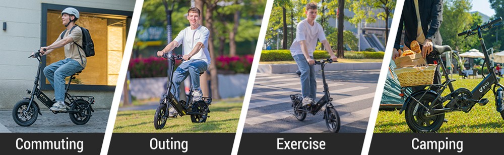 DYU C3 Folding Electric Bike 250W Motor 36V 7 5AH Battery 14 Inch Tires 25km/h Max Speed 37km Range Front