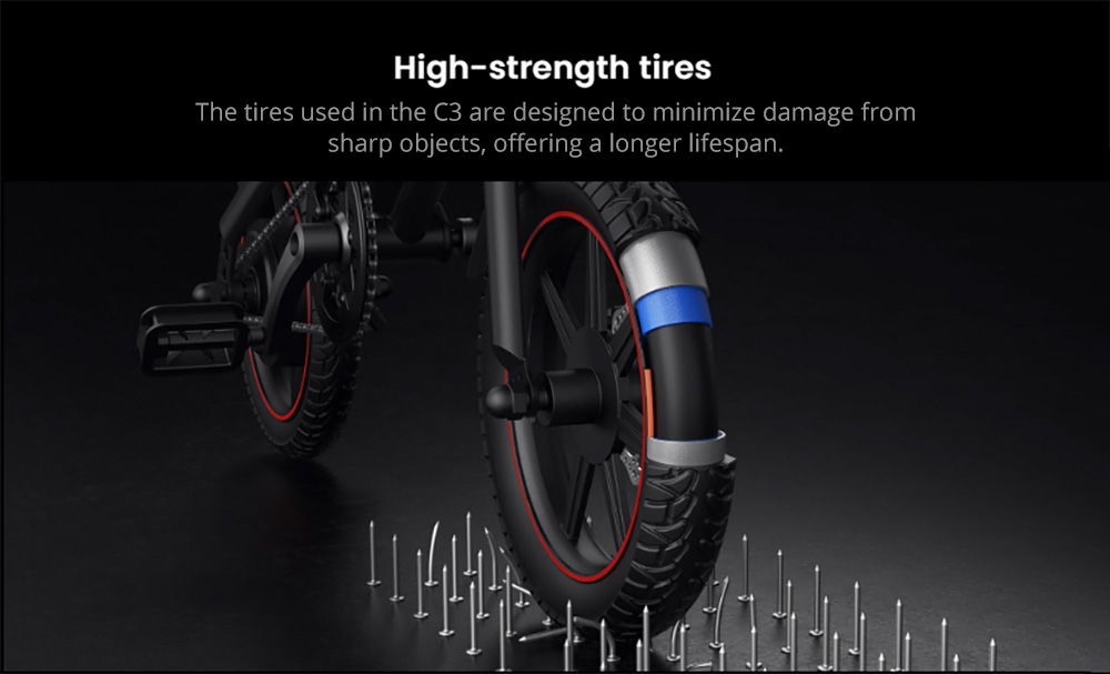 DYU C3 Folding Electric Bike 250W Motor 36V 7 5AH Battery 14 Inch Tires 25km/h Max Speed 37km Range Front
