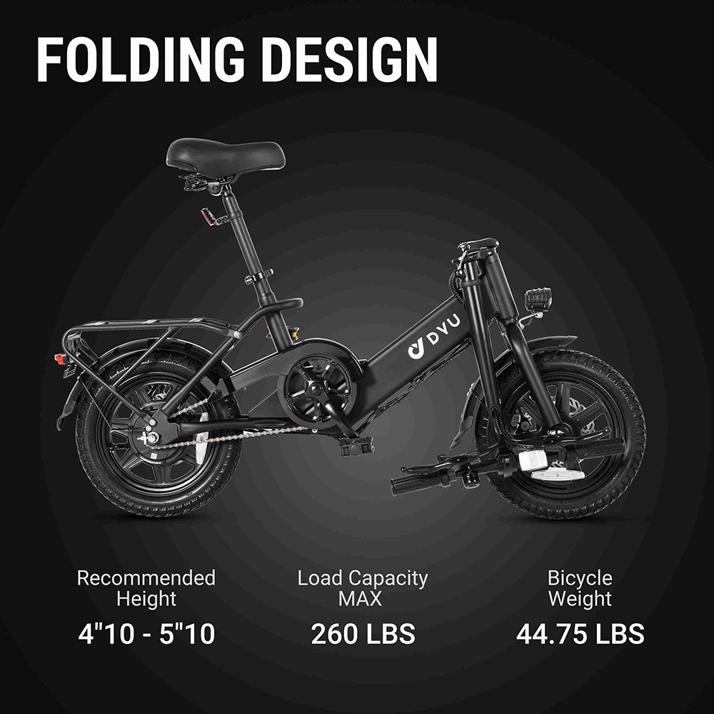 DYU C3 Folding Electric Bike 250W Motor 36V 7 5AH Battery 14 Inch Tires 25km/h Max Speed 37km Range Front