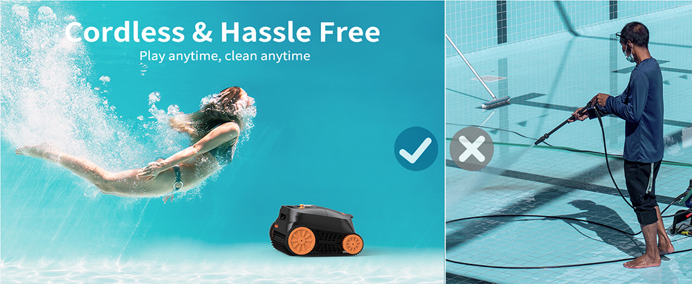 CoasTeering Nebula Cordless Robotic Pool Cleaner 180 Mins Runtime Wall Climbing