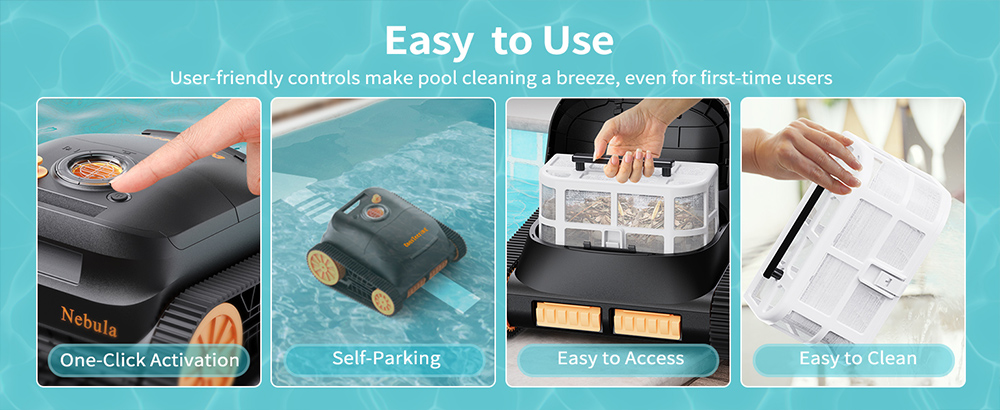 CoasTeering Nebula Cordless Robotic Pool Cleaner 180 Mins Runtime Wall Climbing