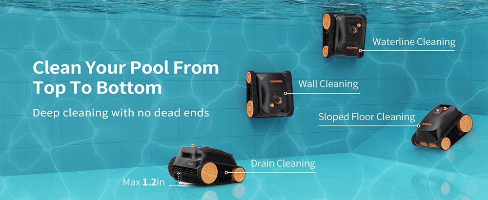 CoasTeering Nebula Cordless Robotic Pool Cleaner 180 Mins Runtime Wall Climbing