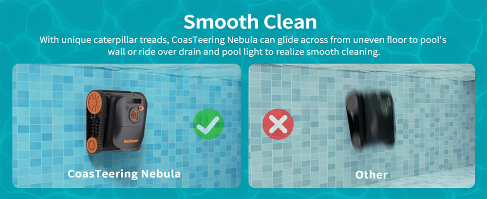 CoasTeering Nebula Cordless Robotic Pool Cleaner 180 Mins Runtime Wall Climbing