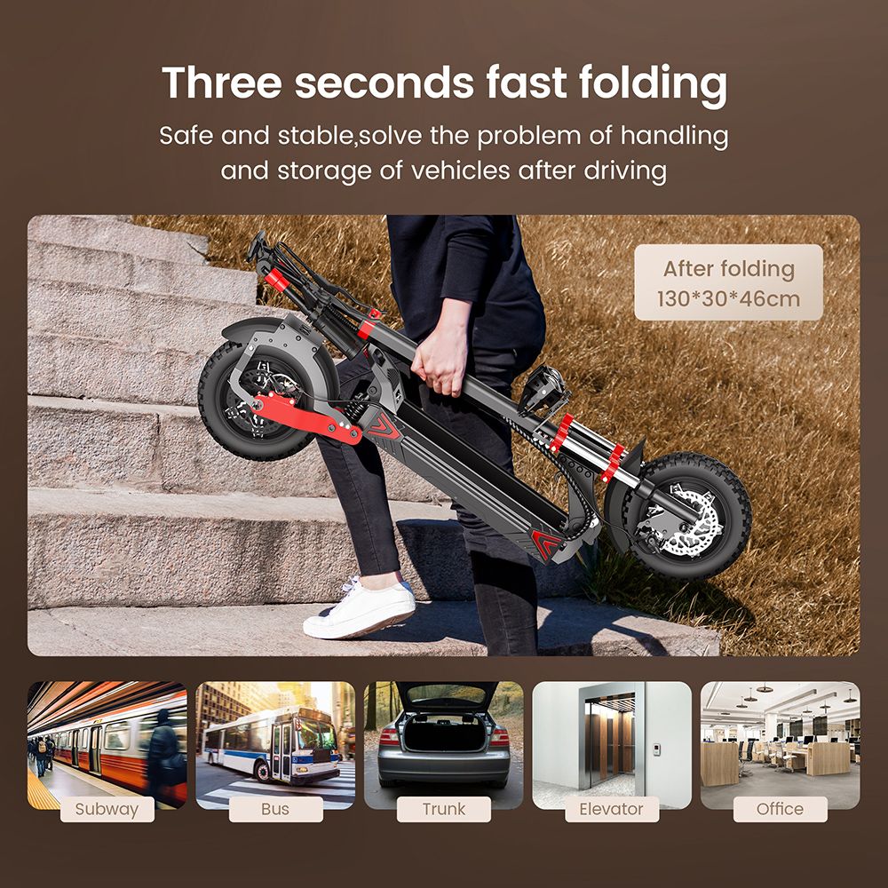 iScooter iX8 Electric Scooter 2*1200W Motor 48V 20AH Battery 12-inch Tire 60km/h Max Speed 70km Range Dual Hydraulic Disc